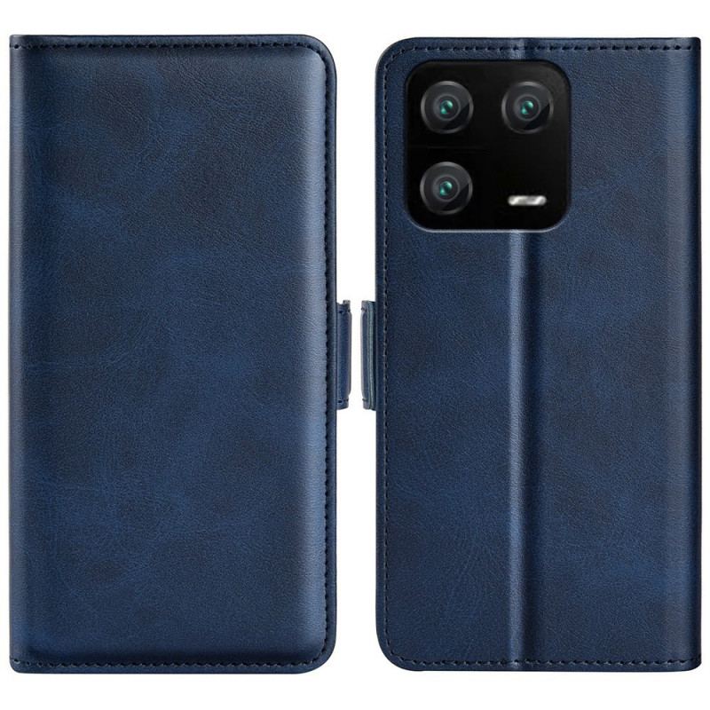 Capa Folio Para Xiaomi 13 Pro Fecho Duplo