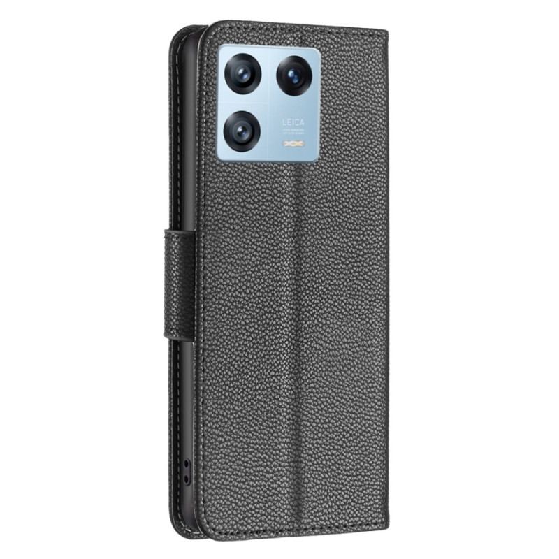 Capa Folio Para Xiaomi 13 Pro Fecho Oblíquo De Lichia