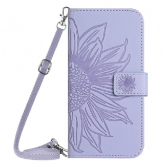 Capa Folio Para Xiaomi 13 Pro Flor Com Alça De Ombro