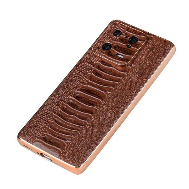 Capa Para Xiaomi 13 Pro Couro Genuíno Estilo Crocodilo