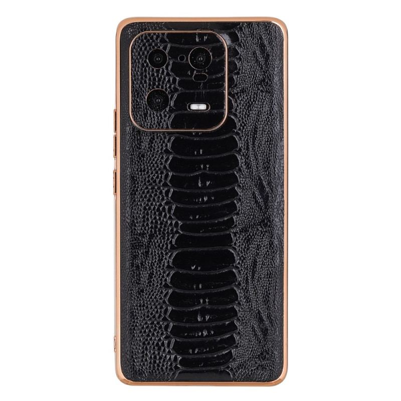 Capa Para Xiaomi 13 Pro Couro Genuíno Estilo Crocodilo