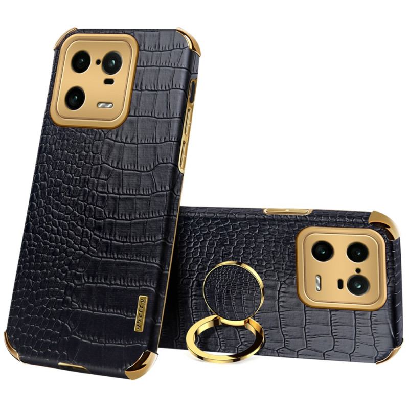 Capa Para Xiaomi 13 Pro Efeito Crocodilo Com Anel