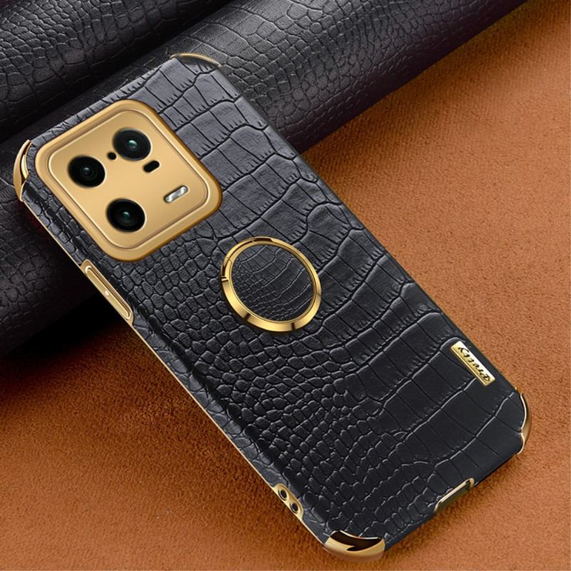 Capa Para Xiaomi 13 Pro Efeito Crocodilo Com Anel