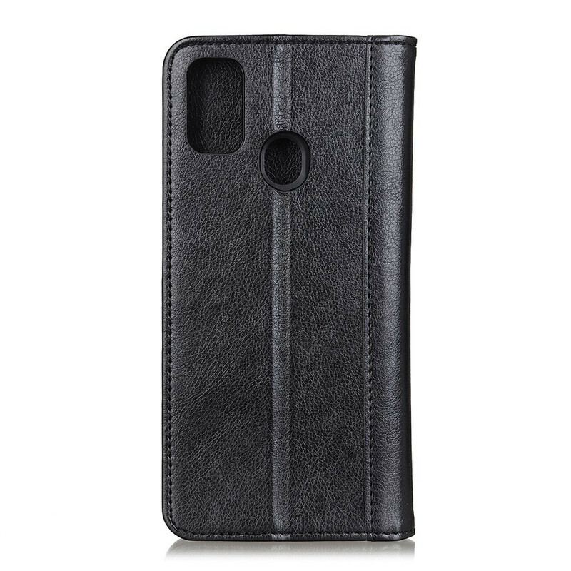 Capa De Celular Para Samsung Galaxy A21s Flip Couro Litchi Elegance Dividido