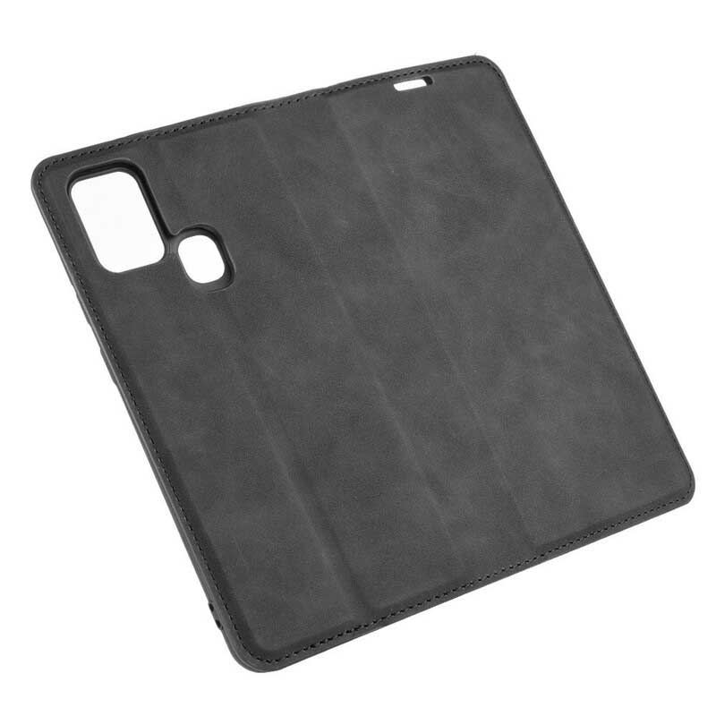 Capa De Celular Para Samsung Galaxy A21s Flip Efeito Couro Macio