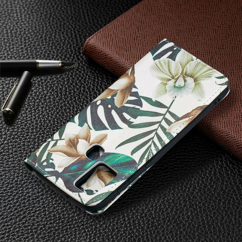 Capa De Celular Para Samsung Galaxy A21s Flip Folhas