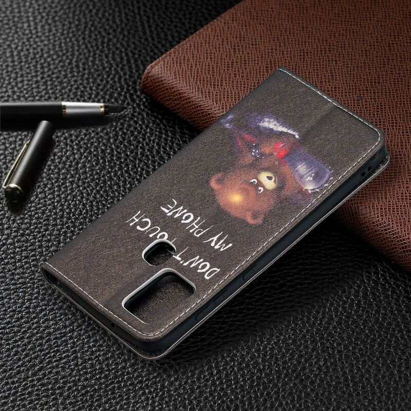 Capa De Celular Para Samsung Galaxy A21s Flip Urso Perigoso