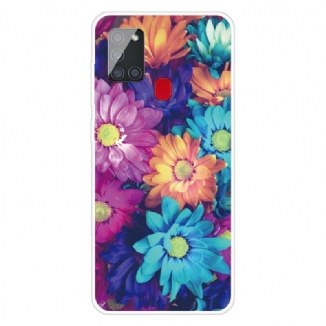 Capa De Celular Para Samsung Galaxy A21s Flores Flexíveis