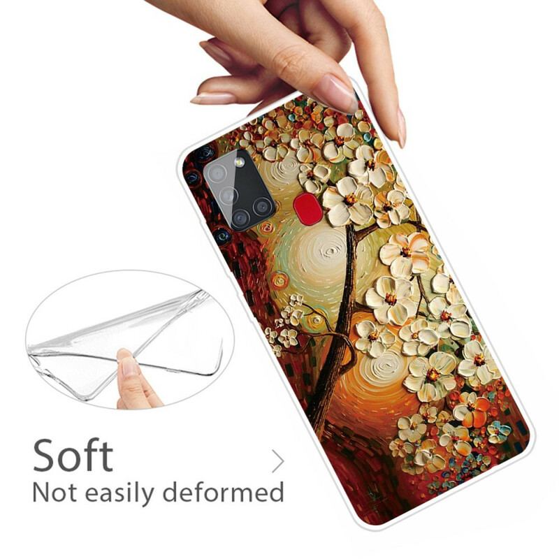 Capa De Celular Para Samsung Galaxy A21s Flores Flexíveis