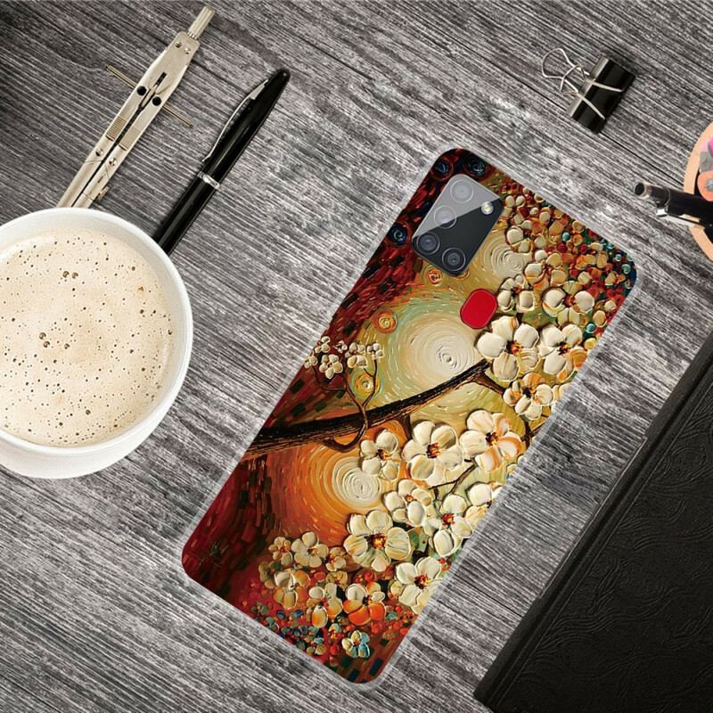 Capa De Celular Para Samsung Galaxy A21s Flores Flexíveis