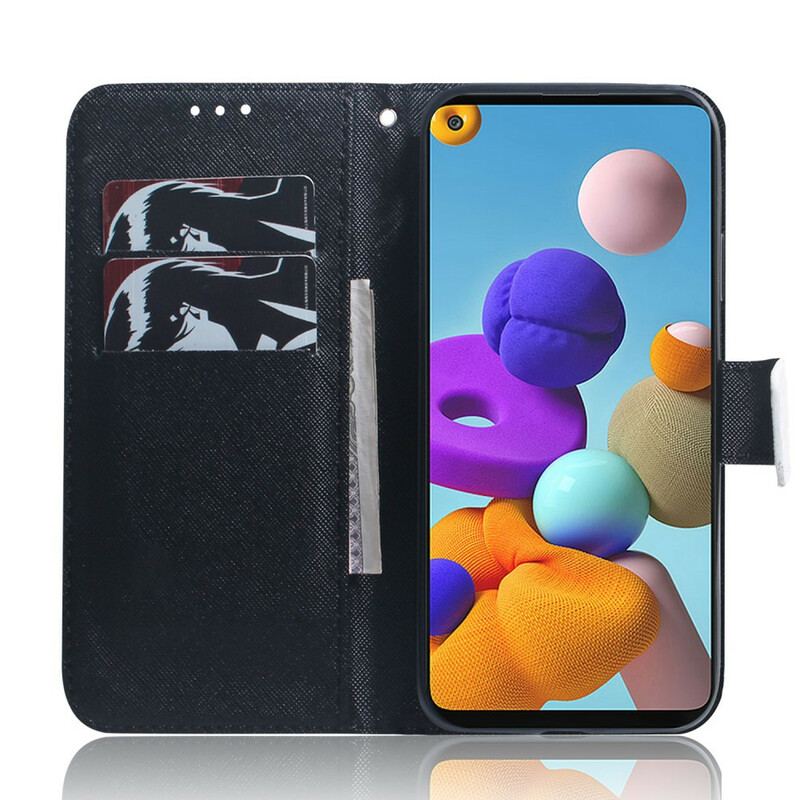 Capa De Couro Para Samsung Galaxy A21s Ernesto O Lobo