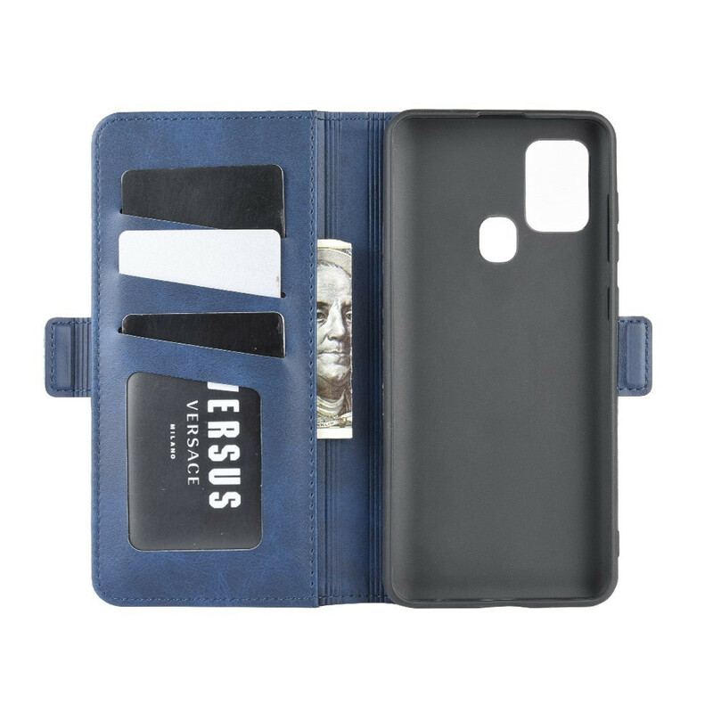 Capa De Couro Para Samsung Galaxy A21s Flip Aba Dupla