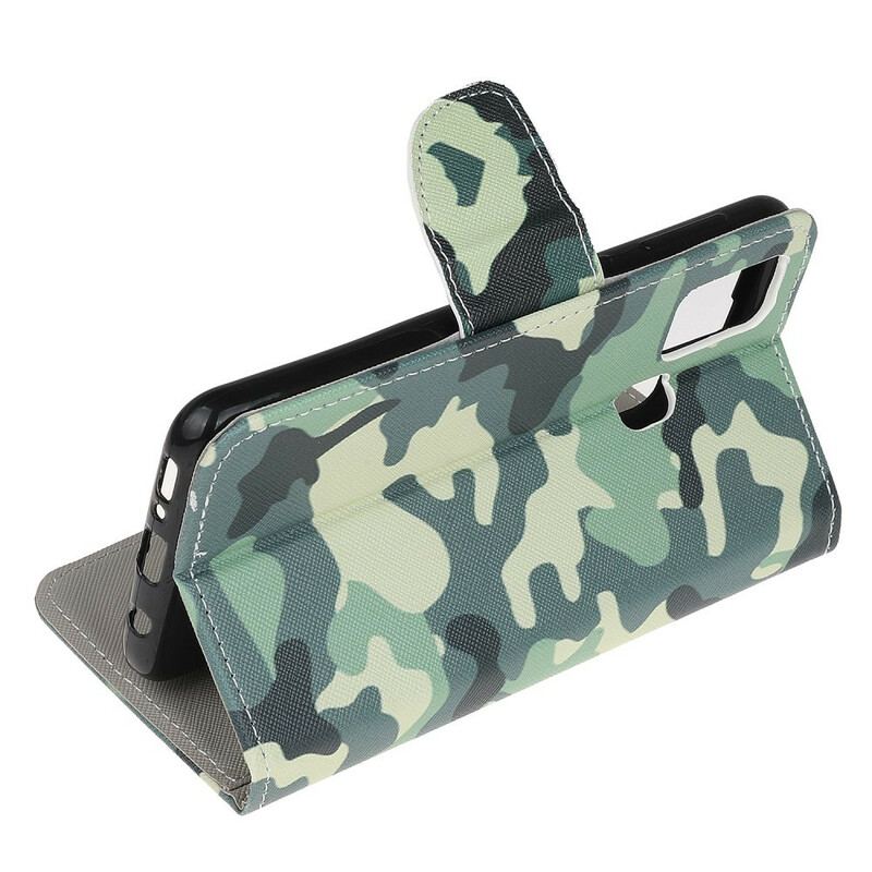 Capa Flip Para Samsung Galaxy A21s Camuflagem Militar