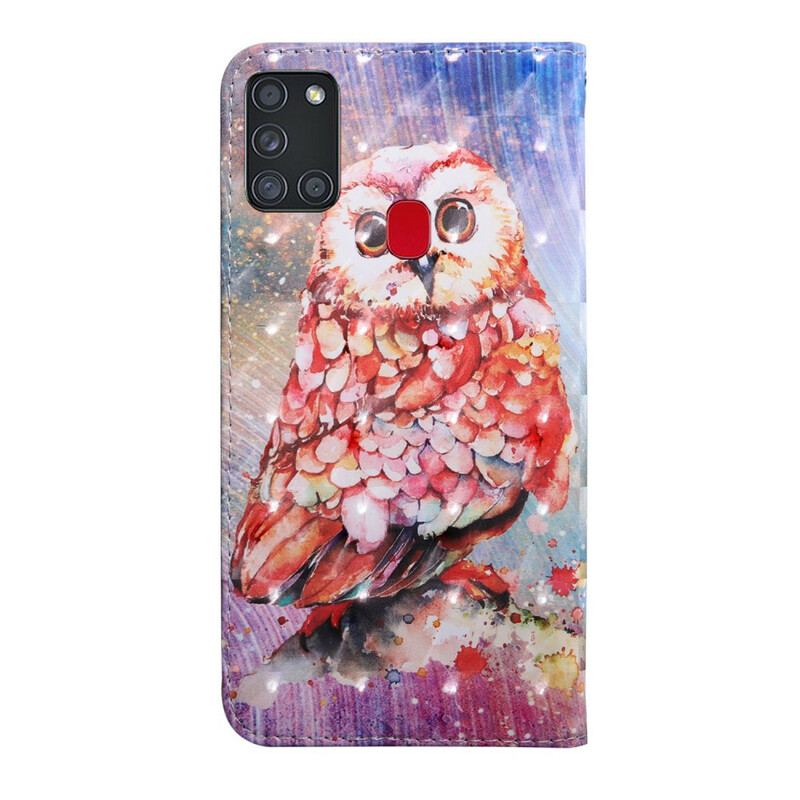 Capa Flip Para Samsung Galaxy A21s Coruja O Pintor