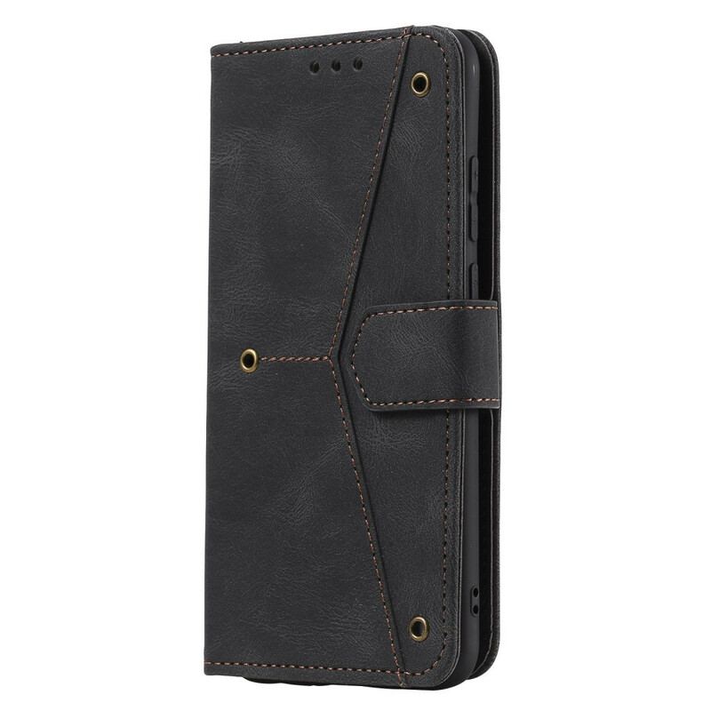 Capa Flip Para Samsung Galaxy A21s Costuras Com Toque De Pele