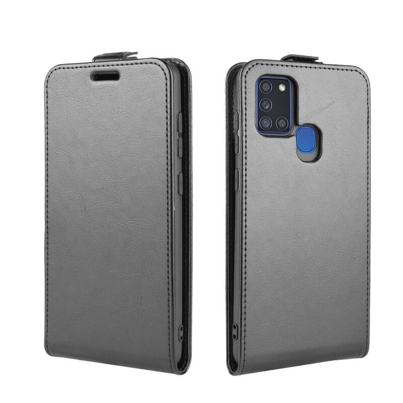 Capa Flip Para Samsung Galaxy A21s De Couro Efeito Couro Dobrável