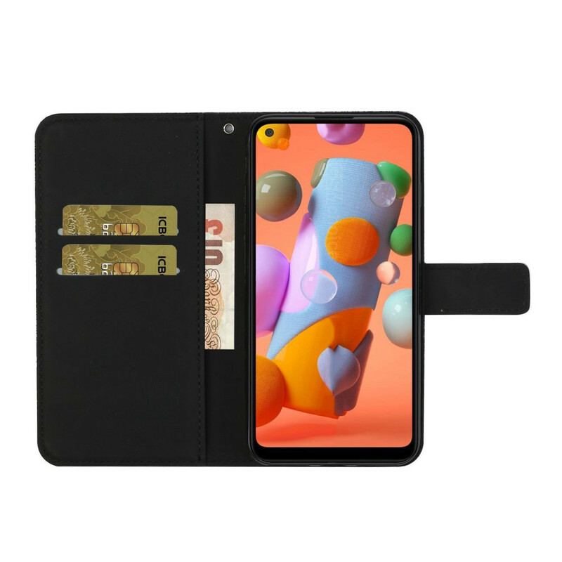 Capa Flip Para Samsung Galaxy A21s Padrão De Tapeçaria