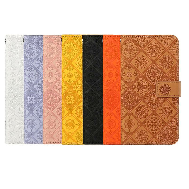 Capa Flip Para Samsung Galaxy A21s Padrão De Tapeçaria