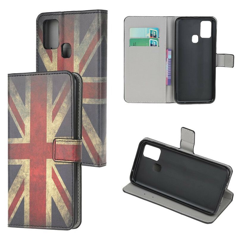 Capa Folio Para Samsung Galaxy A21s Bandeira Da Inglaterra