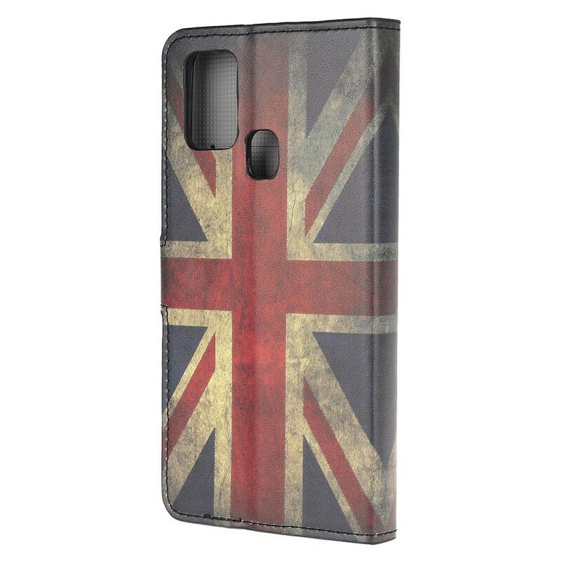 Capa Folio Para Samsung Galaxy A21s Bandeira Da Inglaterra