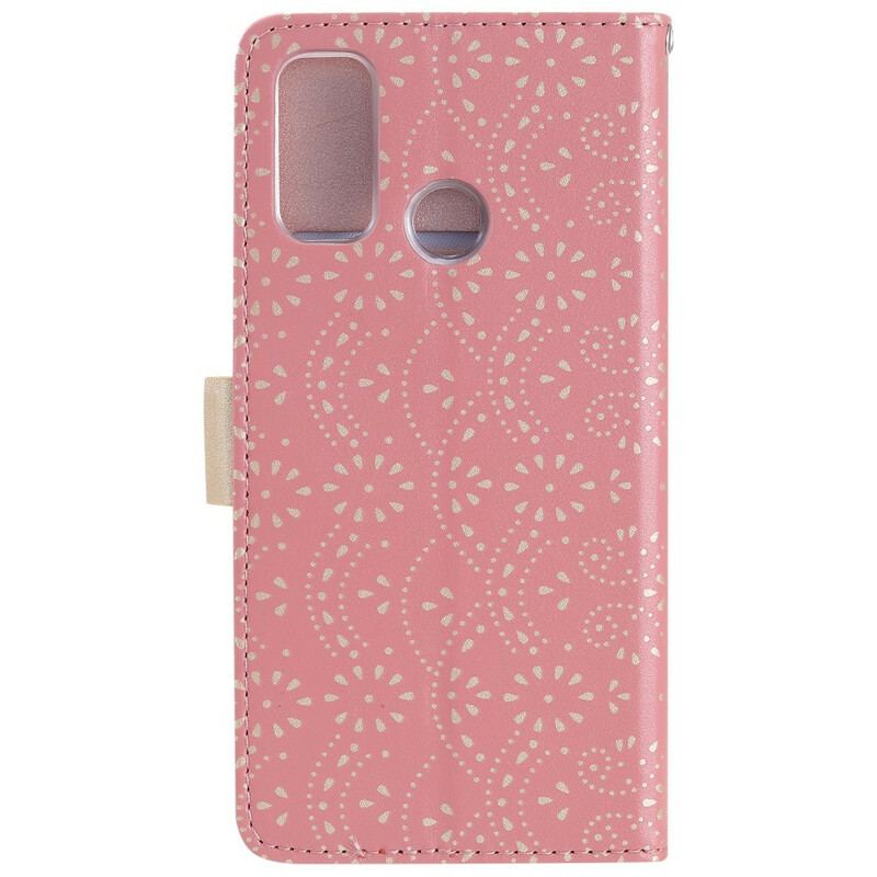 Capa Folio Para Samsung Galaxy A21s De Cordão Bolsa De Moedas Com Alça De Renda