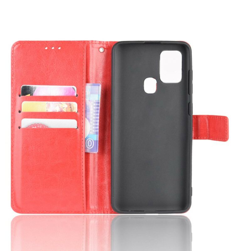 Capa Folio Para Samsung Galaxy A21s Couro Falso Chamativo