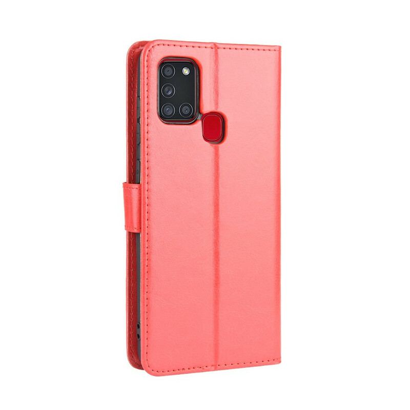 Capa Folio Para Samsung Galaxy A21s Couro Falso Chamativo