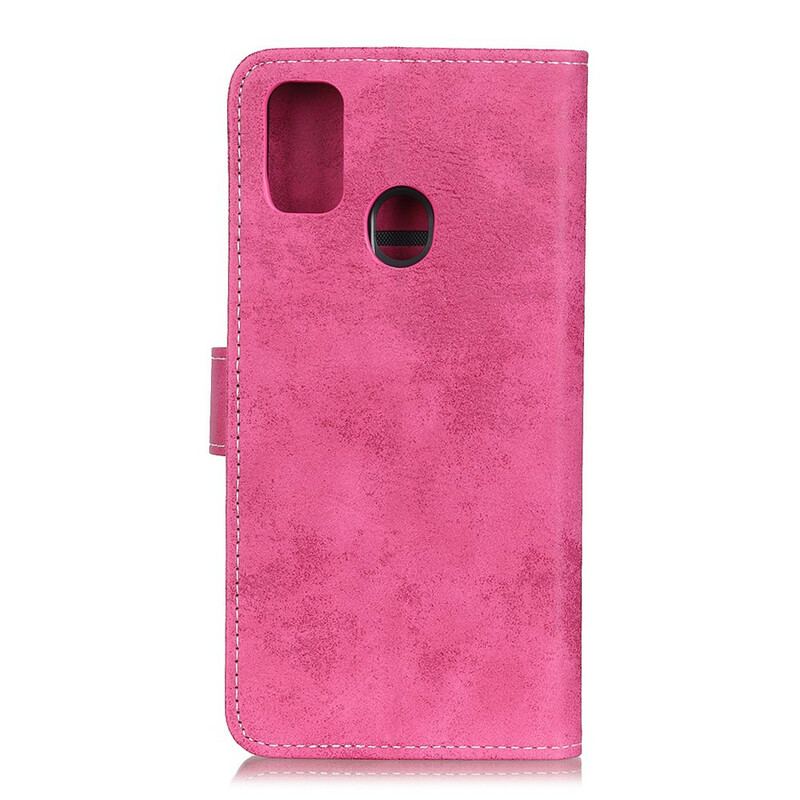 Capa Folio Para Samsung Galaxy A21s Couro Falso Vintage