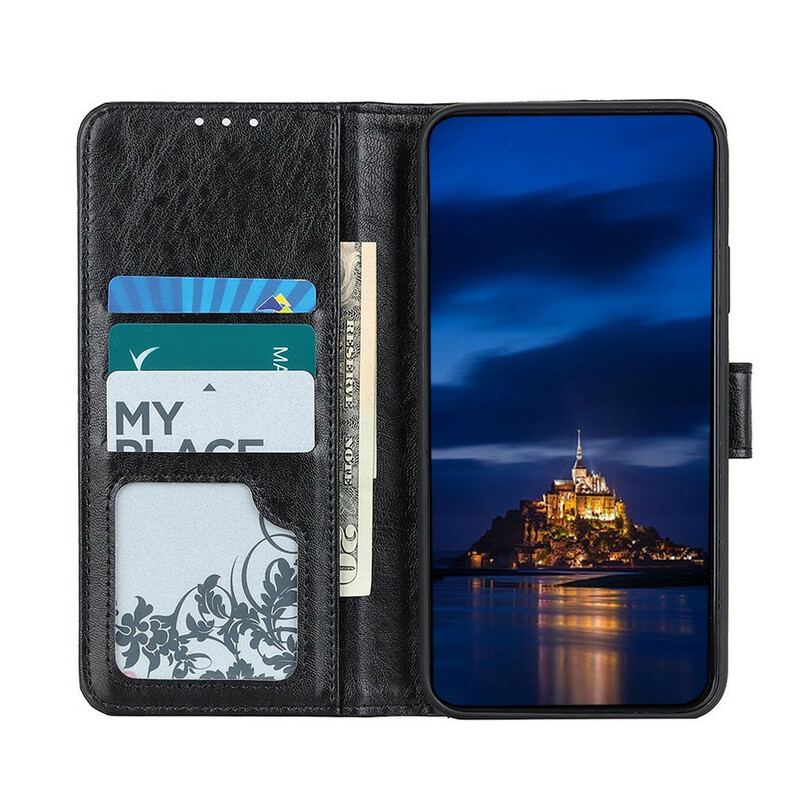 Capa Folio Para Samsung Galaxy A21s Flip Aba Frontal Efeito Couro Brilhante