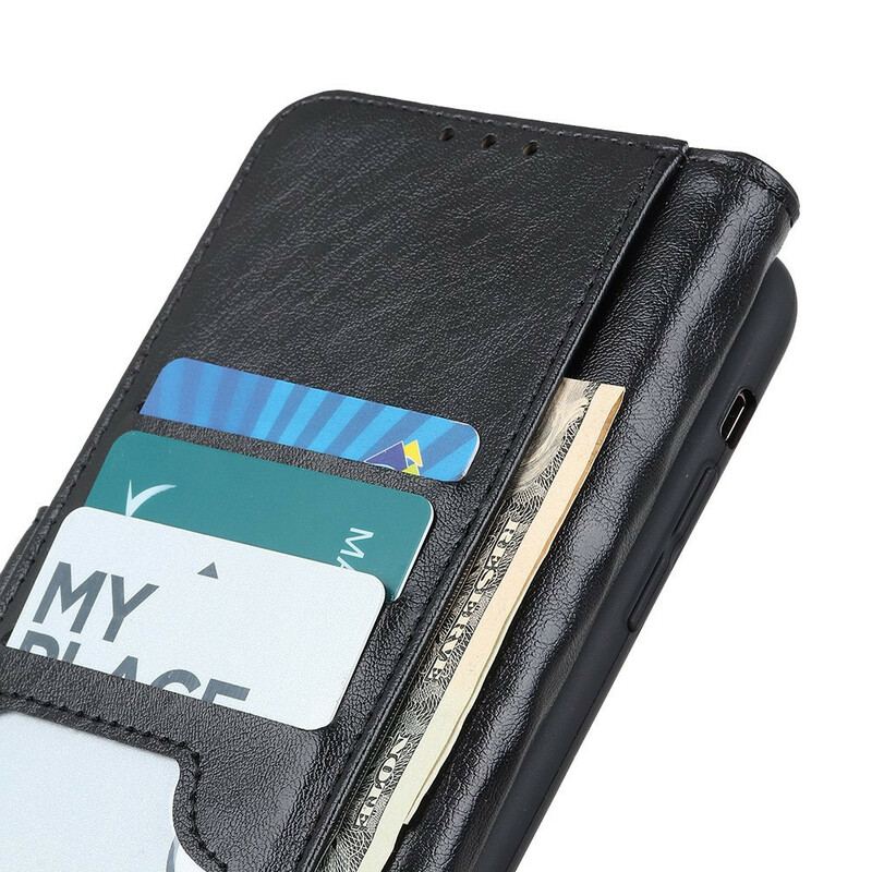 Capa Folio Para Samsung Galaxy A21s Flip Aba Frontal Efeito Couro Brilhante