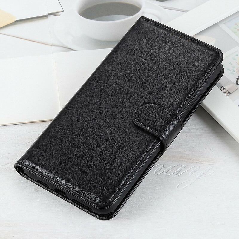 Capa Folio Para Samsung Galaxy A21s Flip Aba Frontal Efeito Couro Brilhante