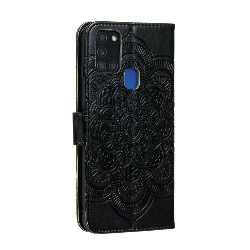 Capa Folio Para Samsung Galaxy A21s Mandala Completa