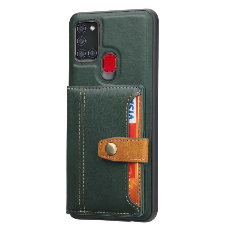 Capa Para Samsung Galaxy A21s Alça De Suporte Para Titular Do Cartão