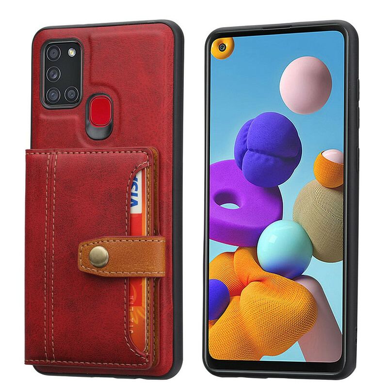 Capa Para Samsung Galaxy A21s Alça De Suporte Para Titular Do Cartão