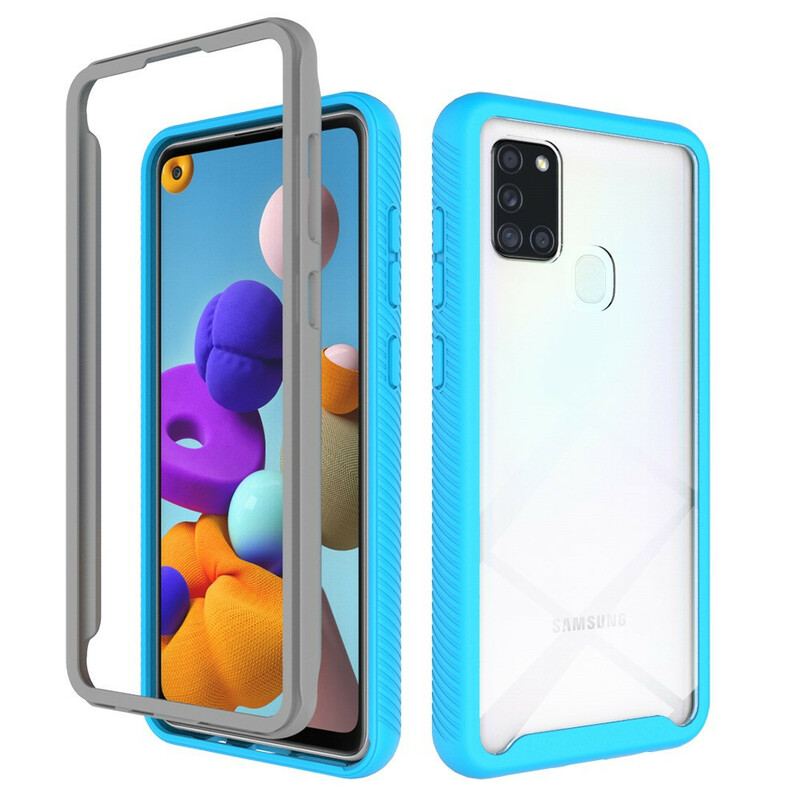 Capa Para Samsung Galaxy A21s Bordas De Silicone De Design Híbrido