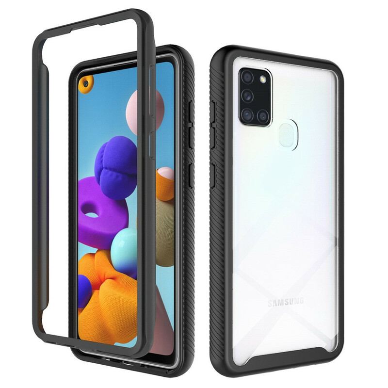 Capa Para Samsung Galaxy A21s Bordas De Silicone De Design Híbrido