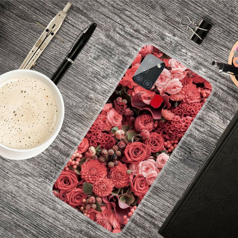 Capa Para Samsung Galaxy A21s Flores Intensas