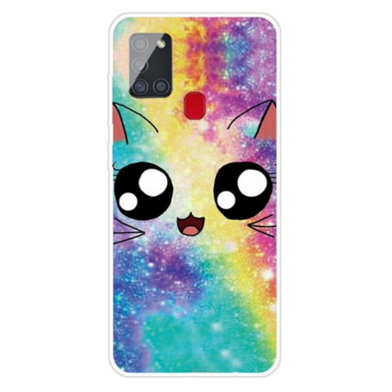 Capa Para Samsung Galaxy A21s Gato De Desenho Animado