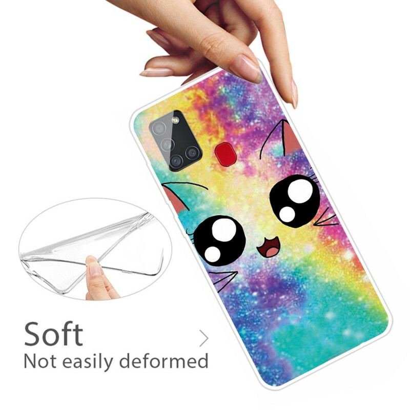 Capa Para Samsung Galaxy A21s Gato De Desenho Animado