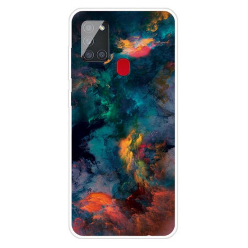 Capa Para Samsung Galaxy A21s Nuvens Coloridas