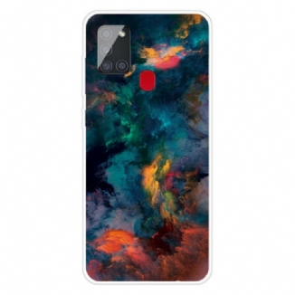 Capa Para Samsung Galaxy A21s Nuvens Coloridas