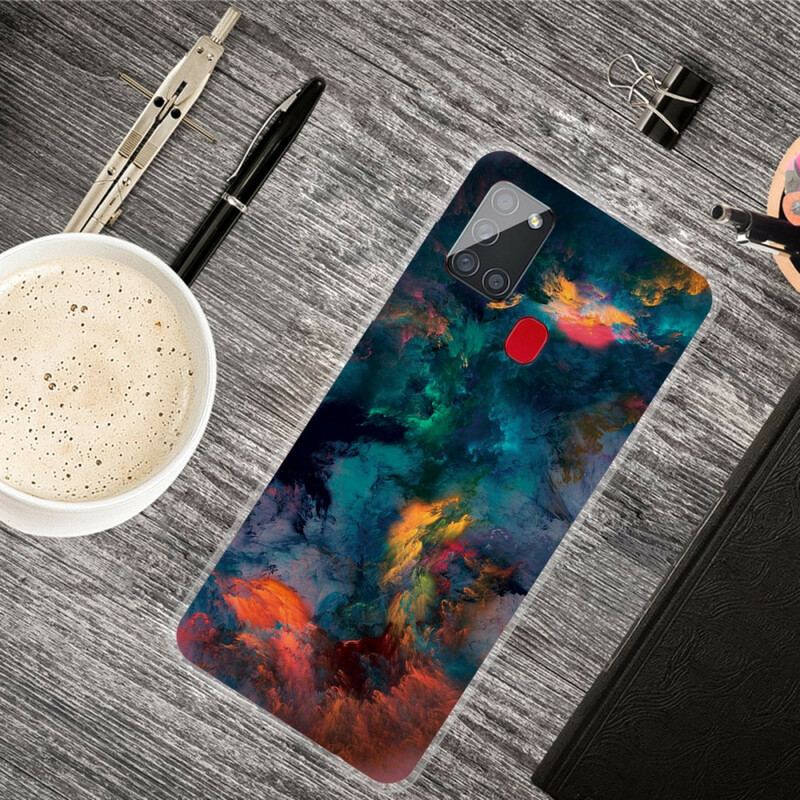 Capa Para Samsung Galaxy A21s Nuvens Coloridas