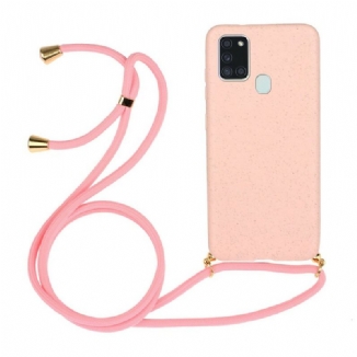 Capa Para Samsung Galaxy A21s Silicone Com Cordão Colorido