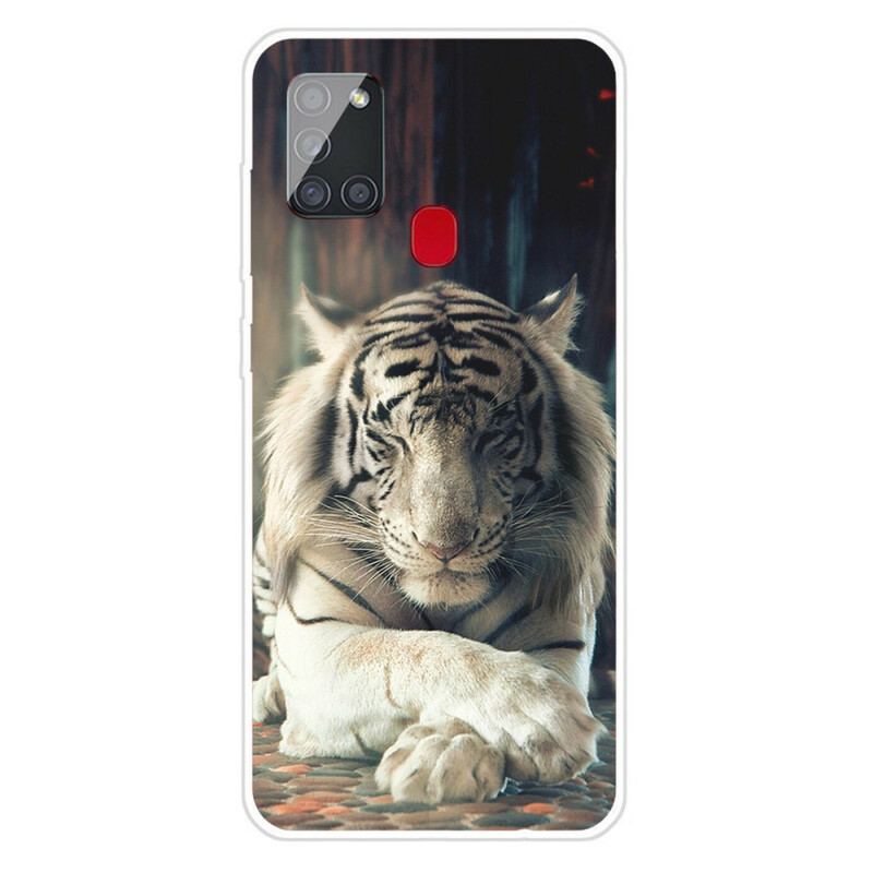 Capa Para Samsung Galaxy A21s Tigre Flexível