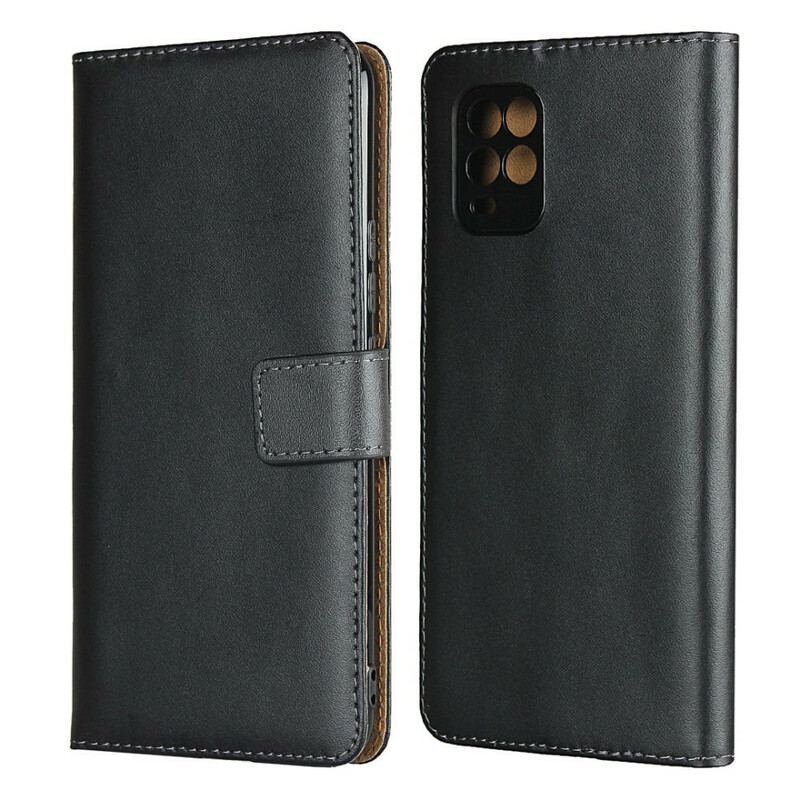 Capa Flip Para Xiaomi Mi 10 Lite Couro Genuíno Elegância