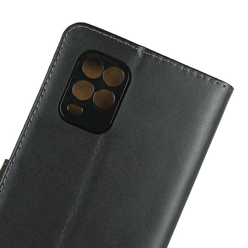 Capa Flip Para Xiaomi Mi 10 Lite Couro Genuíno Elegância