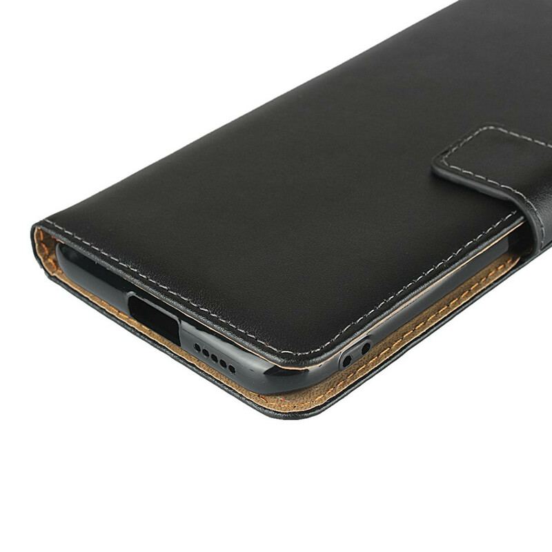 Capa Flip Para Xiaomi Mi 10 Lite Couro Genuíno Elegância