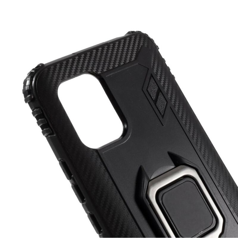 Capa Para Xiaomi Mi 10 Lite Anel E Estilo De Fibra De Carbono