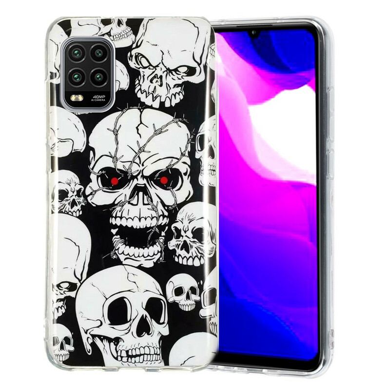 Capa Para Xiaomi Mi 10 Lite Cuidado Crânios Fluorescentes