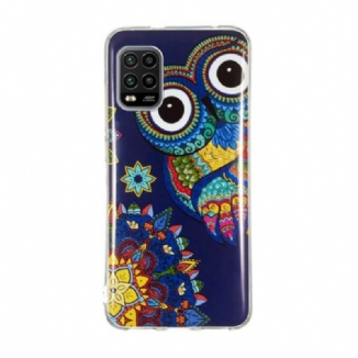 Capa Para Xiaomi Mi 10 Lite Mandala Coruja Fluorescente